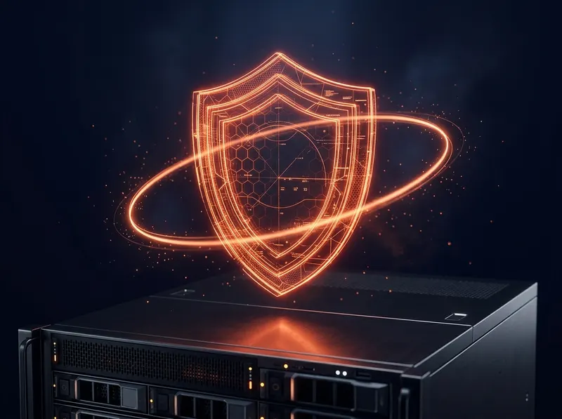 Holographic shield over a server