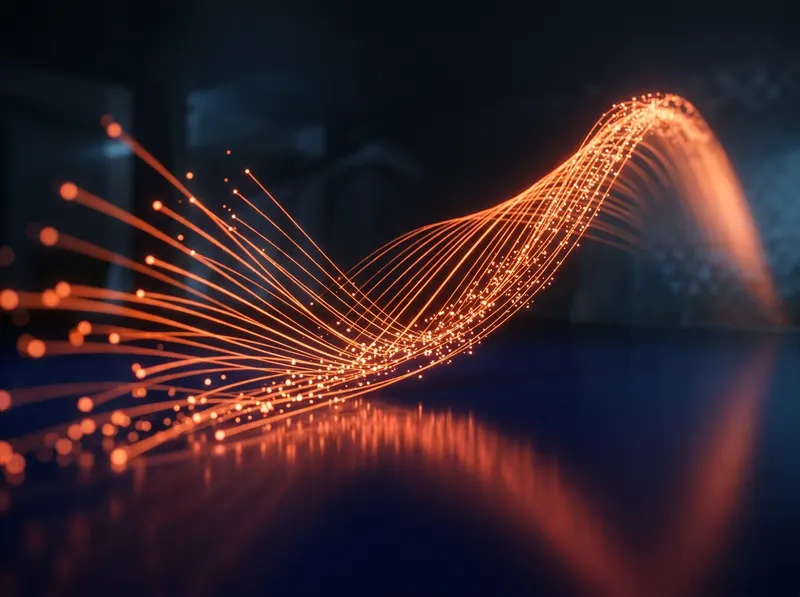Rising curve of orange light